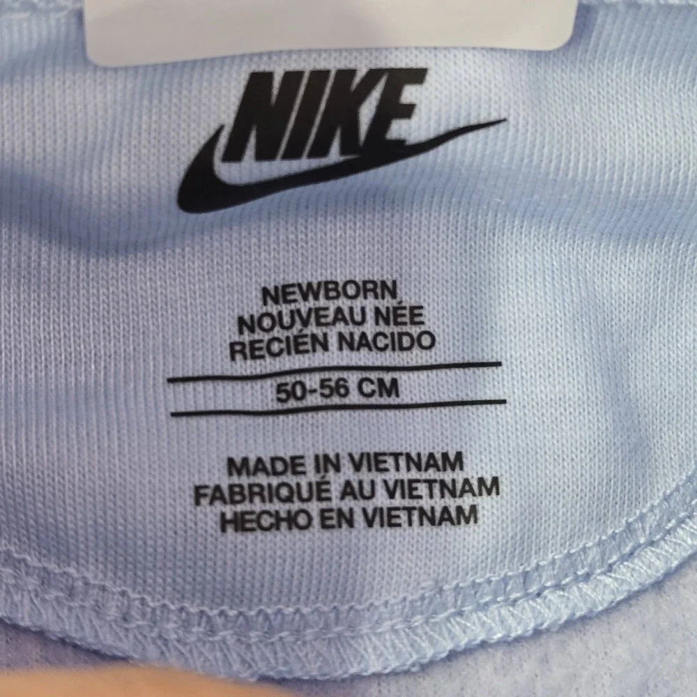 Nike Sleepwear Newborn Toddler 50-56 cm  Blue Fleece Logo Zipper NWT